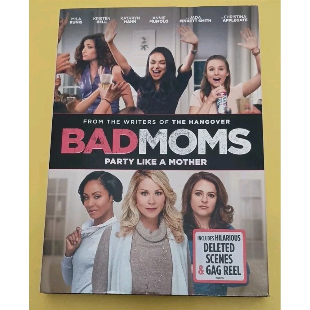 Bad Moms DVD 2016 Comedy Mila Kunis Kristen Bell with Dustcover Slipcover